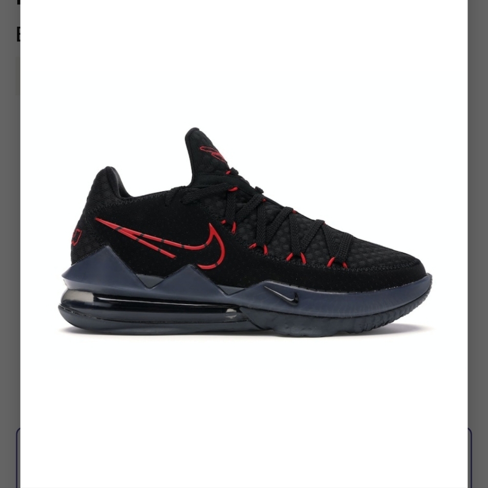 Nike Lebron 17 Low Black/ Red/ Dark Grey